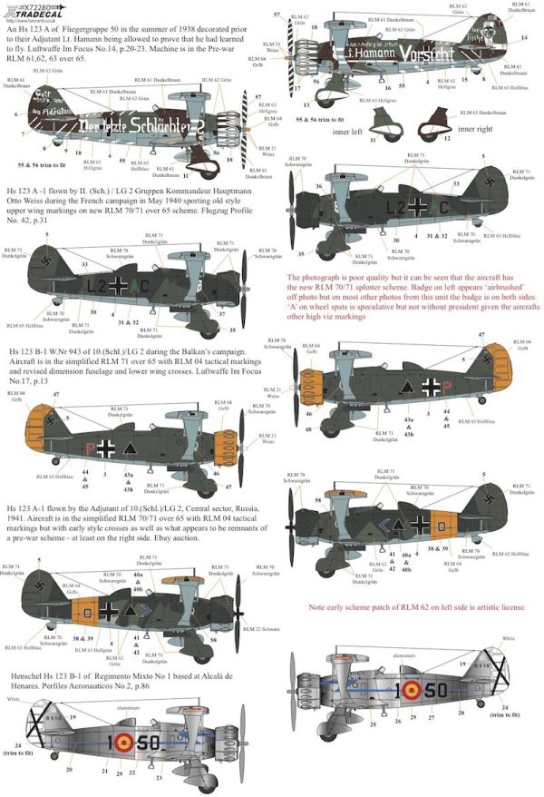 1/72 Henschel Hs-123A-1 & B-1