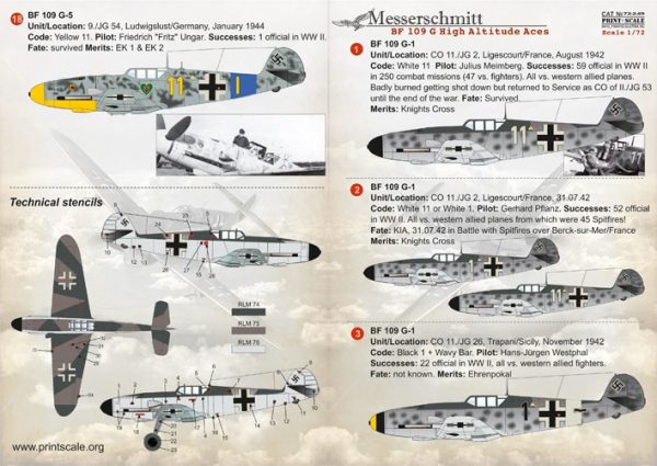 1/72 Me 109 G High Altitude Aces