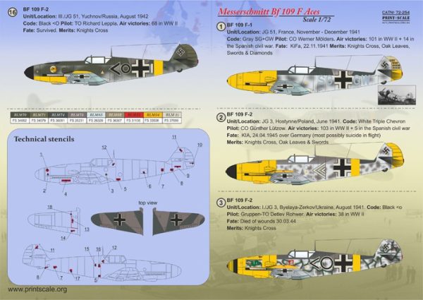 1/72 Me 109 F Aces