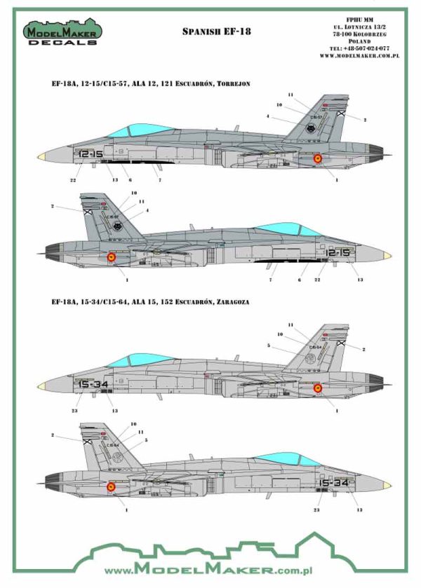 F/A-18 SPAIN STANDARD MARKINGS + STENCILS