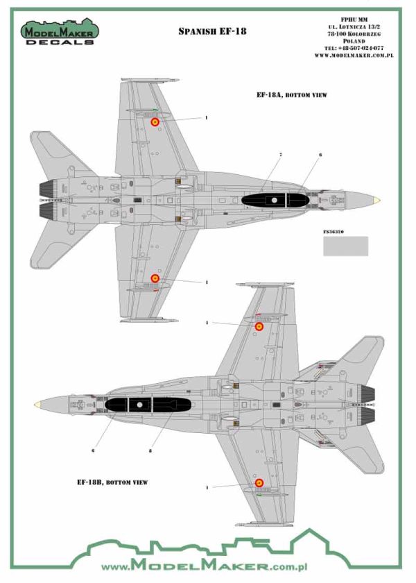 F/A-18 SPAIN STANDARD MARKINGS + STENCILS