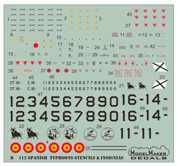 Spanish Typhoons - stencils and insignias