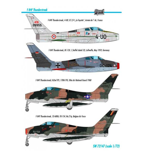 F-84F Thunderstreak (USAF, FR, BE)