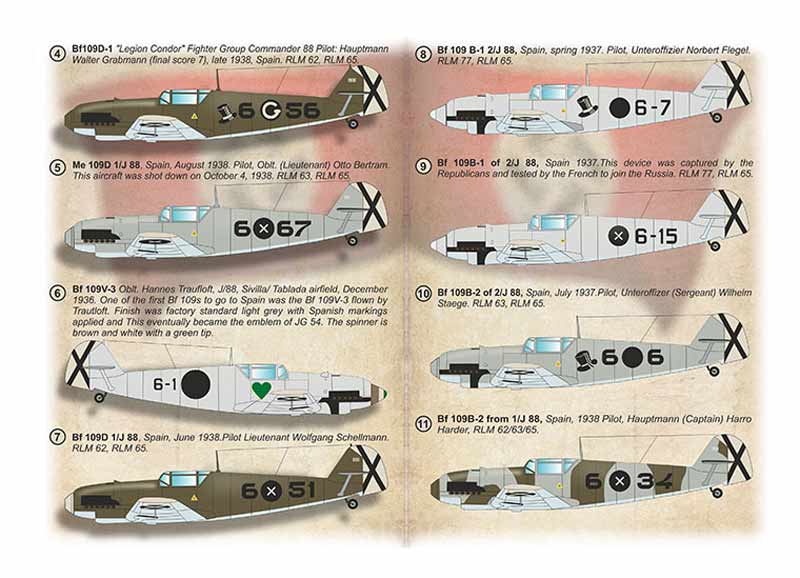 nk PRINT SCALE 72460 Messerschmitt Bf 109 B D in Spanish Civil War PERFILES