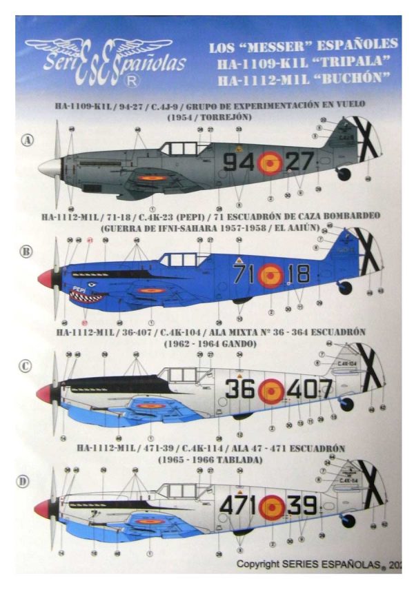 Los MESSER Españoles. HA-1109-K1L TRIPALA  HA-1112-M1L BUCHÓN - Imagen 2