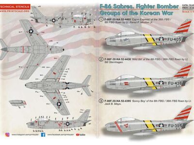 F-86 Sabre Fighter Bomber Groups of the Korean War+ Stencils